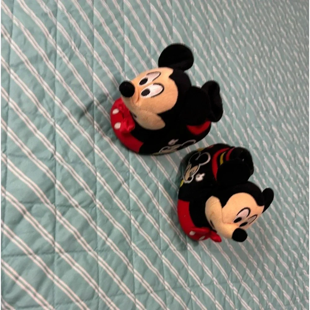 Toddler Boy Disney Plush Mickey Mouse Slippers Shoes Size 5/6